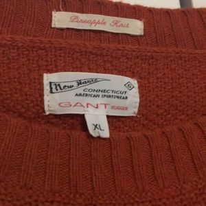 Gant Rugger Pineapple Knit Deep Orange Sweater XL